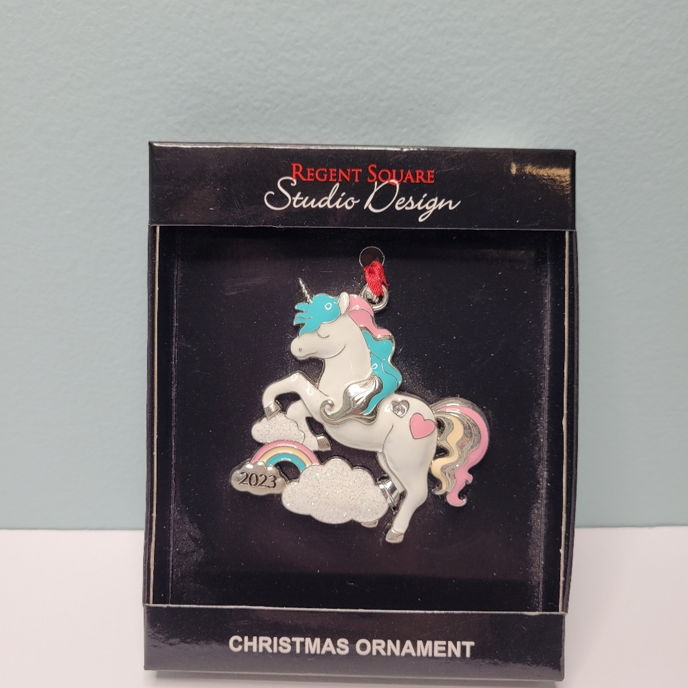 Unicorn 2023 Christmas Ornament Regent Square Studio Design